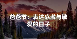 爸爸节：表达感激与敬爱的日子